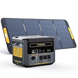 VTOMAN FlashSpeed 1500 Power Station with 1*400W Solar Panel, 1500W ...