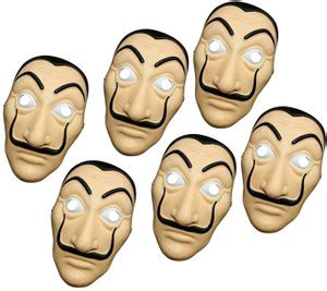 PTCMart Combo 6pcs Salvador Money Heist Face Mask Birthday Party Mask ...