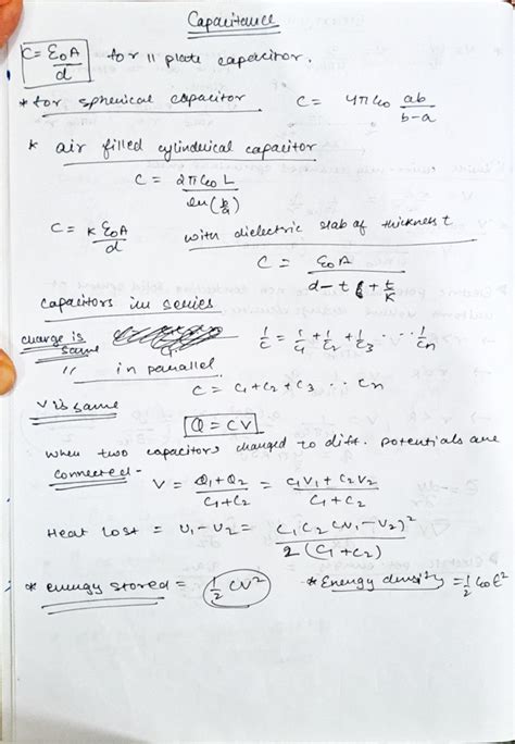Capacitance Concepts and Formulas for Capacitors - 4140 - Studocu