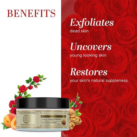 Buy Khadi Natural Rose & Apricot Walnut Facial Scrub Reduce Wrinkles ...