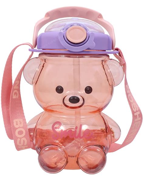 Toyshine Smile Bear 1000 ML Kids Water Bottle With Spill Proof Straw ...