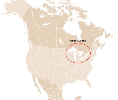 Us Map The Great Lakes Vector Set Of Great Lakes Region Of United