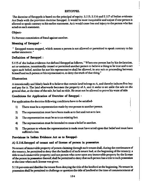 Estoppel under Evidence Act - Law Of Evidence - Studocu