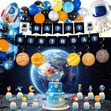 Amazon.com: Outer Space Party Supplies, 87Pcs Party Decorations ...