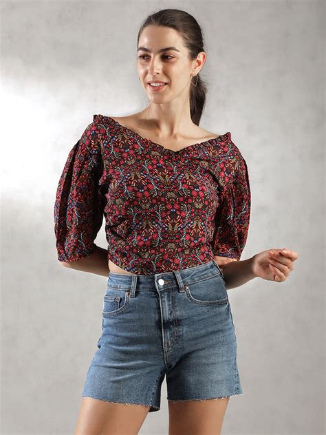 Women Printed Casual Crop Top – FYVA