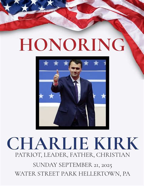 Charlie Kirk Vigil at Water Street Park, Hellertown, Water Street park ...