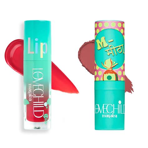 LoveChild Masaba Cherry Lip Tart Lips Combo- Cherryccino and Meetha Li