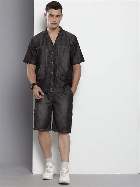 Men's Black Solid Boxy Fit Coordinates – TIGC