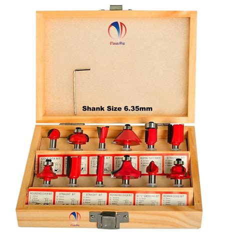 Mass Pro Professional Router Bit Tungsten Carbide Router Bit Cutter Set ...