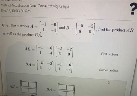 Multiplication in Matrix Non Commutative 的图像结果