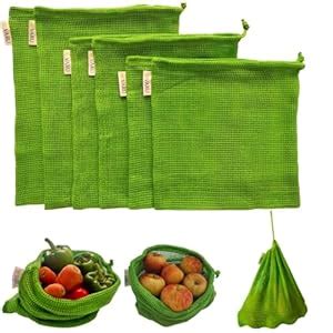 VARU 100% cotton set of 6 bags for fridge | Eco-friendly vegetable ...