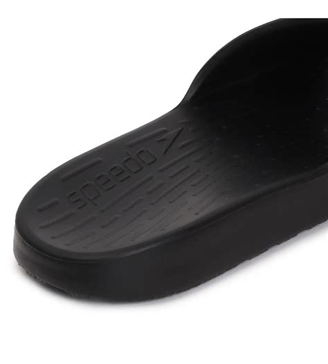 Buy Speedo Single Colour Slide Black-Atomic Lime Footwear Online ...