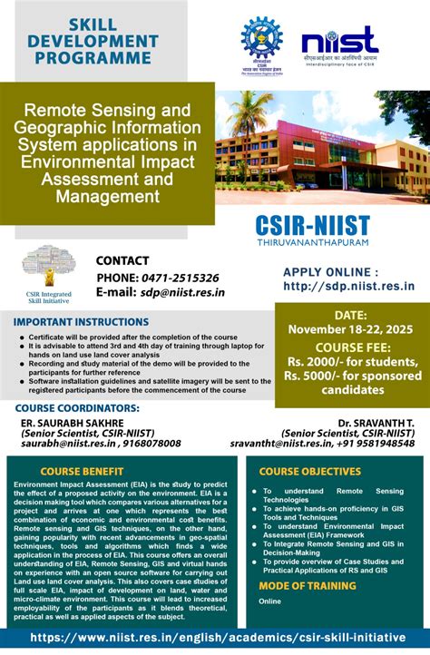 Skill Development Training Calendar 2025-26 | CSIR - National Institute ...