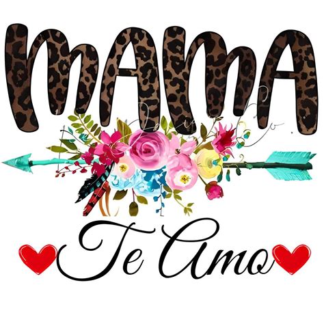 Cute Mama Spanish Word Art with Flowers and Arrows