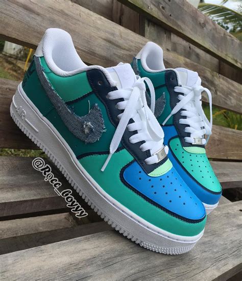 Blue and Mint Air Force 1 Custom – Daniel Customs