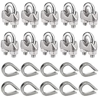 M3 Stainless Steel Wire Rope Kit,Wire Rope Clamp and Wire Rope Thimble ...