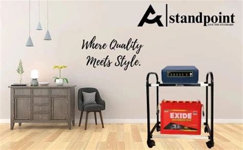 STANDPOINT Heavy duty Metal Trolley for Inverter and Battery Price in ...