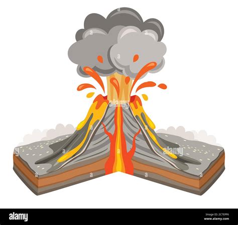 Volcano Eruption And Lava Drawing Stock Vector Image & Art - Alamy
