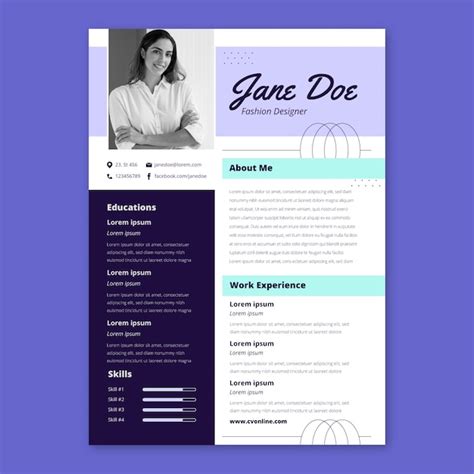 Flat Design Lebenslauf Vorlage | Kostenlose Vektor