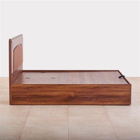 Buy Serenity Piloma Queen Bed with Hydraulic Storage - Brown from Home ...