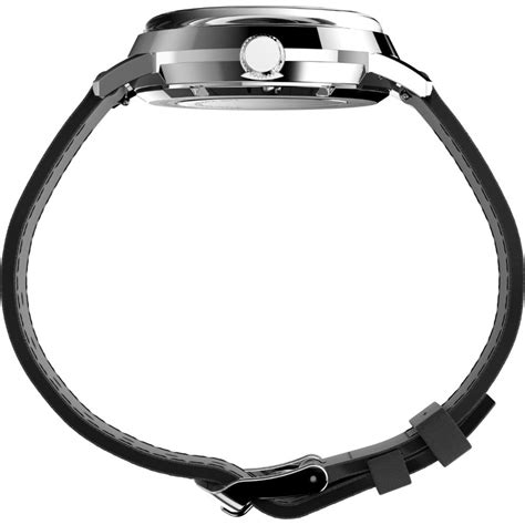 Marlin Automatic Case Green Dial Black Leather Strap Watch