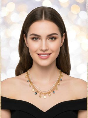 Buy OOMPH Gold Evil Eye Good luck Charm Multi Layer Design Necklace Online