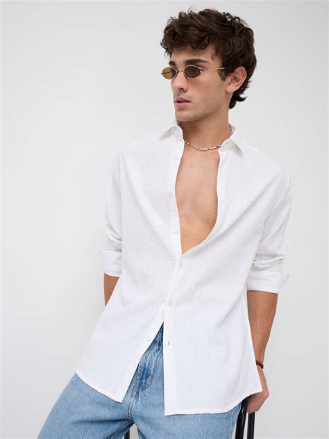Classic White Seersucker Striped Shirt – Vastrado