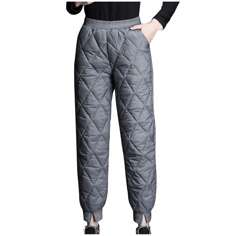 Hfyihgf Women's Lightweight Puffy Pants Quilted Snow Pants Puffer ...