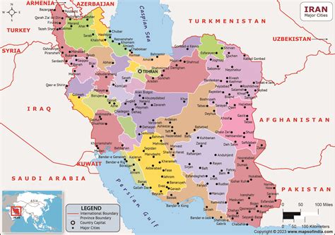 Iran map cities