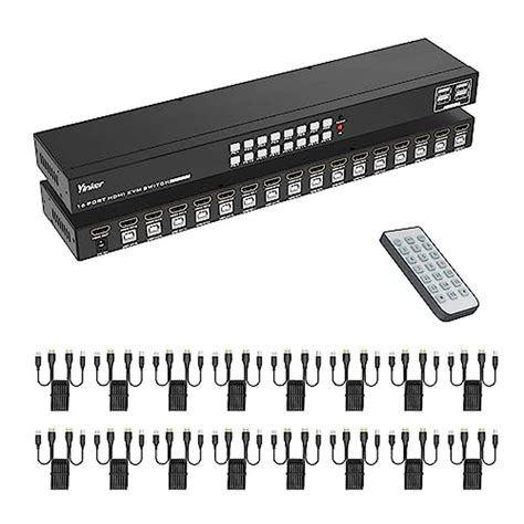 Yinker 16 Port KVM Switch HDMI, 4K@30Hz HDMI Rack Mount KVM Switch w ...