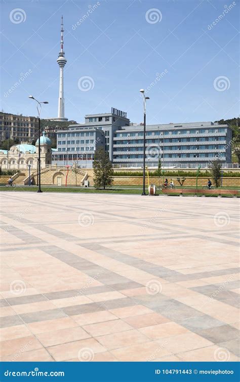 The Baku Television Tower and Hotel Built in Soviet Times Editorial ...