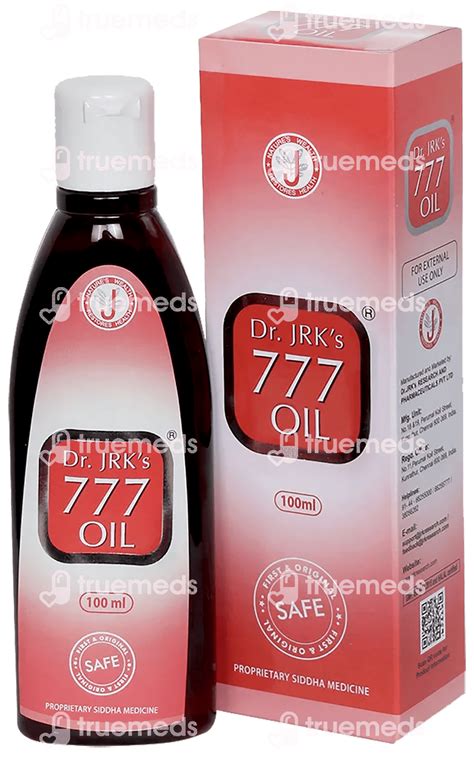 Dr Jrks 777 Oil 100 Ml - Uses, Side Effects, Dosage, Price | Truemeds
