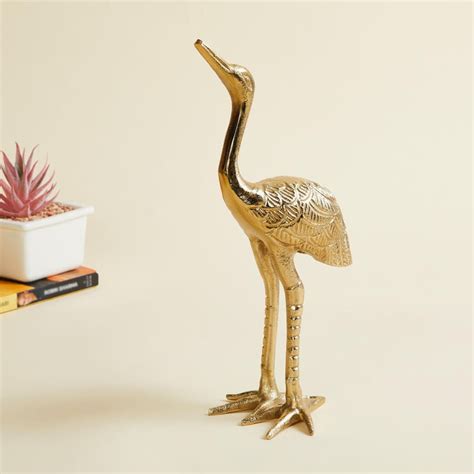 Buy Art of Aisa Gold Textured Metal Crane Figurine from Home Centre at ...