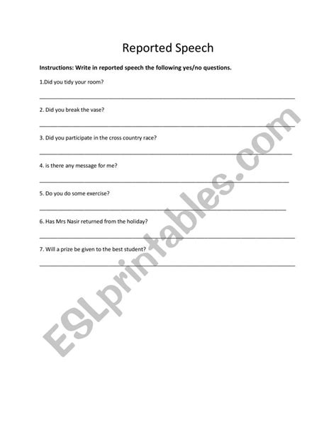 Image result for Reported Speech Yes No Questions