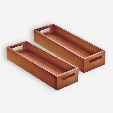 CraftsX2Z Wooden Beautiful Table Decor Round Shape Wooden Serving Tray ...