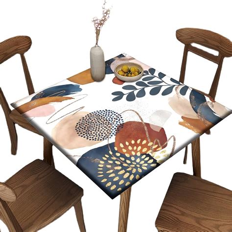 Amazon.com: Square Fitted Table Cloths, Colorful Brown Blue Tropical ...