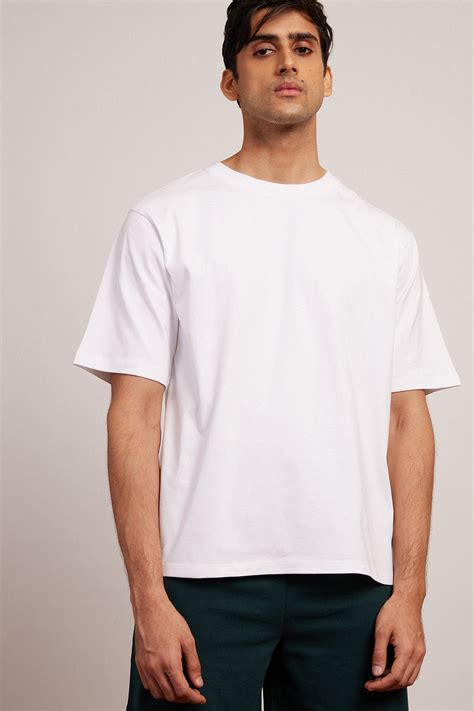 Explore The Jersey Oversized Crew Tshirt True White