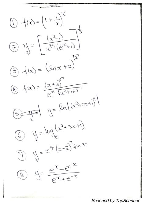 Log Differentiation Practice Problems 的图像结果