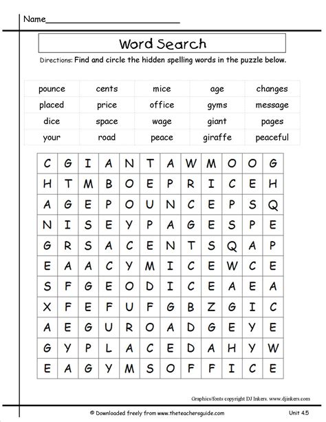 Crossword Puzzle Printable Worksheets