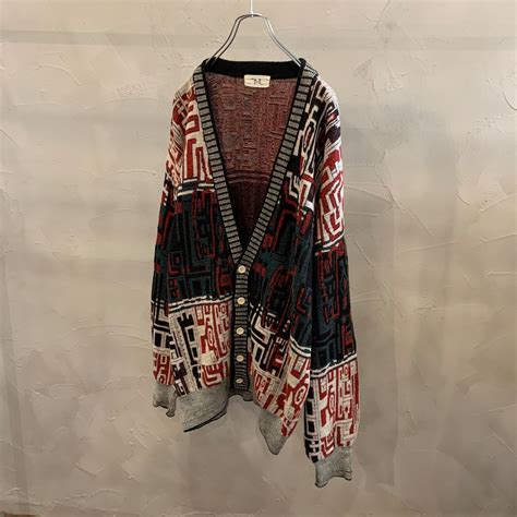 pattern knit cardigan / 90's | ROOM