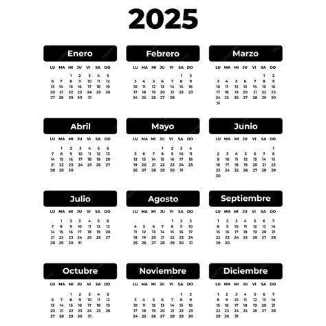 Calendario 2025 Diciembre Para Imprimir Calendar January 2025 Printable