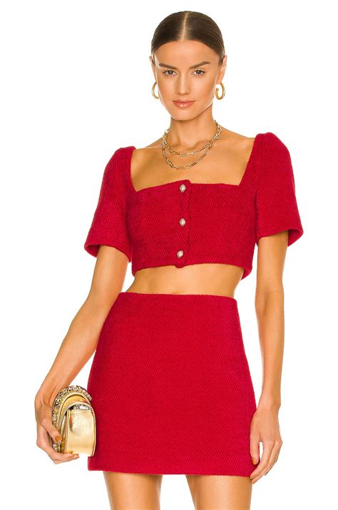 SAU LEE Alice Crop Top in Red | REVOLVE