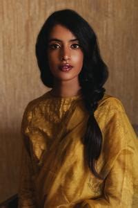 Buy Yellow Organza Embroidered Saree For Women by Shorshe Clothing ...