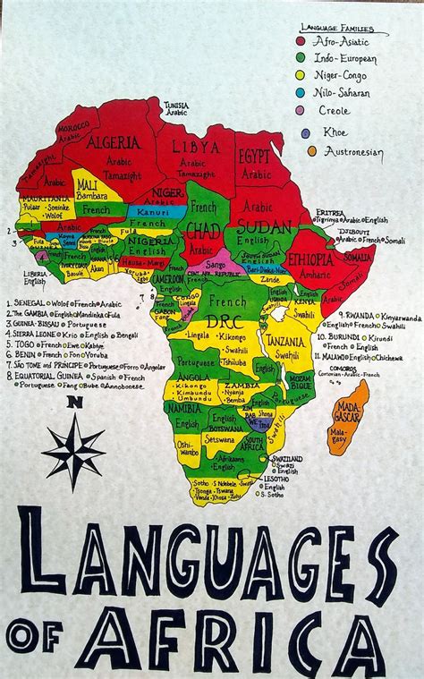 Languages of Africa Hand Drawn Map - Etsy