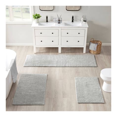 24"x40" Plume Feather Touch Reversible Bath Rug Gray - Walmart.com