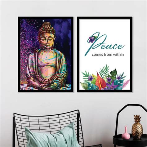 Kotart-Buddha in Peace Wall Art with Frame for Wall Decor-