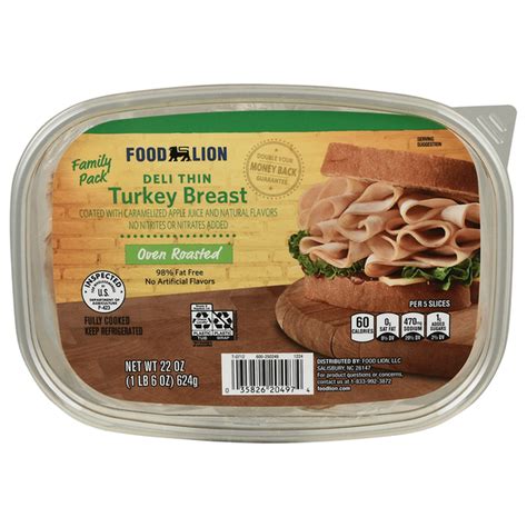 Food Lion Deli Thin Oven Roasted Turkey Breast Family Pack (22 oz ...