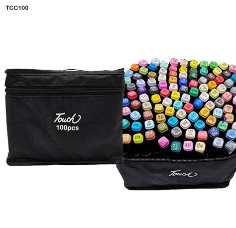 Touch Smooth Alcohol Markers - 100 Vibrant Colors in Black Carry Pouch ...