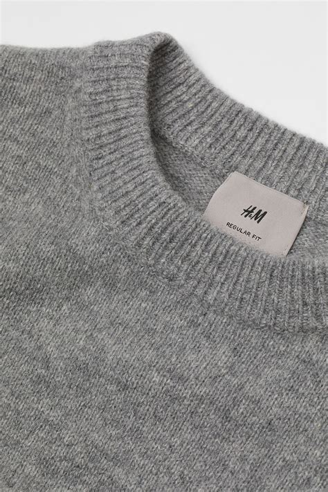 Regular Fit Wool Sweater - Gray melange - Men | H&M US