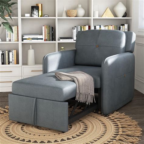 HONBAY Convertible Sleeper Chair Bed 3-in-1 Pull Out Sleeper Chair with ...